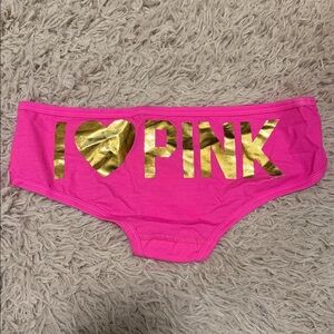 NWT VTG PINK Victoria’s Secret Extra Low Rise Hipster "I ❤️ PINK"Small